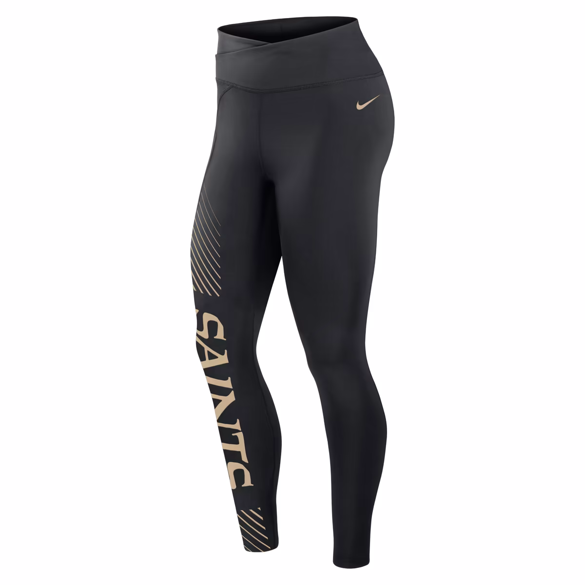 Women's Nike Black New Orleans Saints Yard Line Crossover Leggings 3 Women's Nike Black New Orleans Saints Yard Line Crossover Leggings