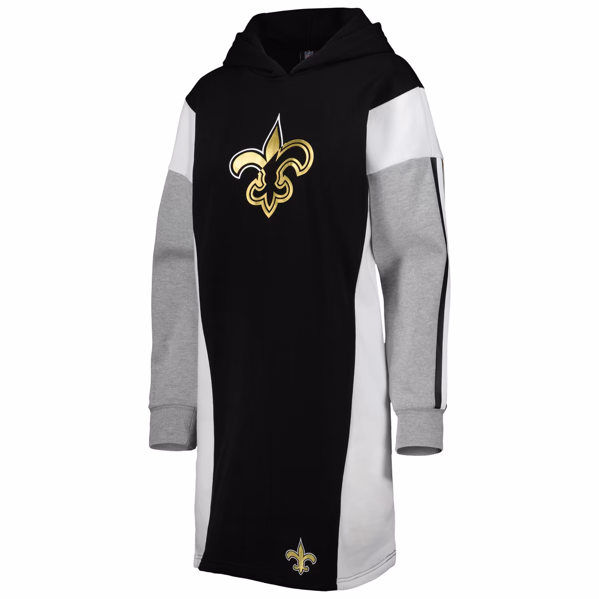 Women's G-III 4Her by Carl Banks Black New Orleans Saints Bootleg Long Sleeve Hoodie T-Shirt Dress 3 Women's G-III 4Her by Carl Banks Black New Orleans Saints Bootleg Long Sleeve Hoodie T-Shirt Dress