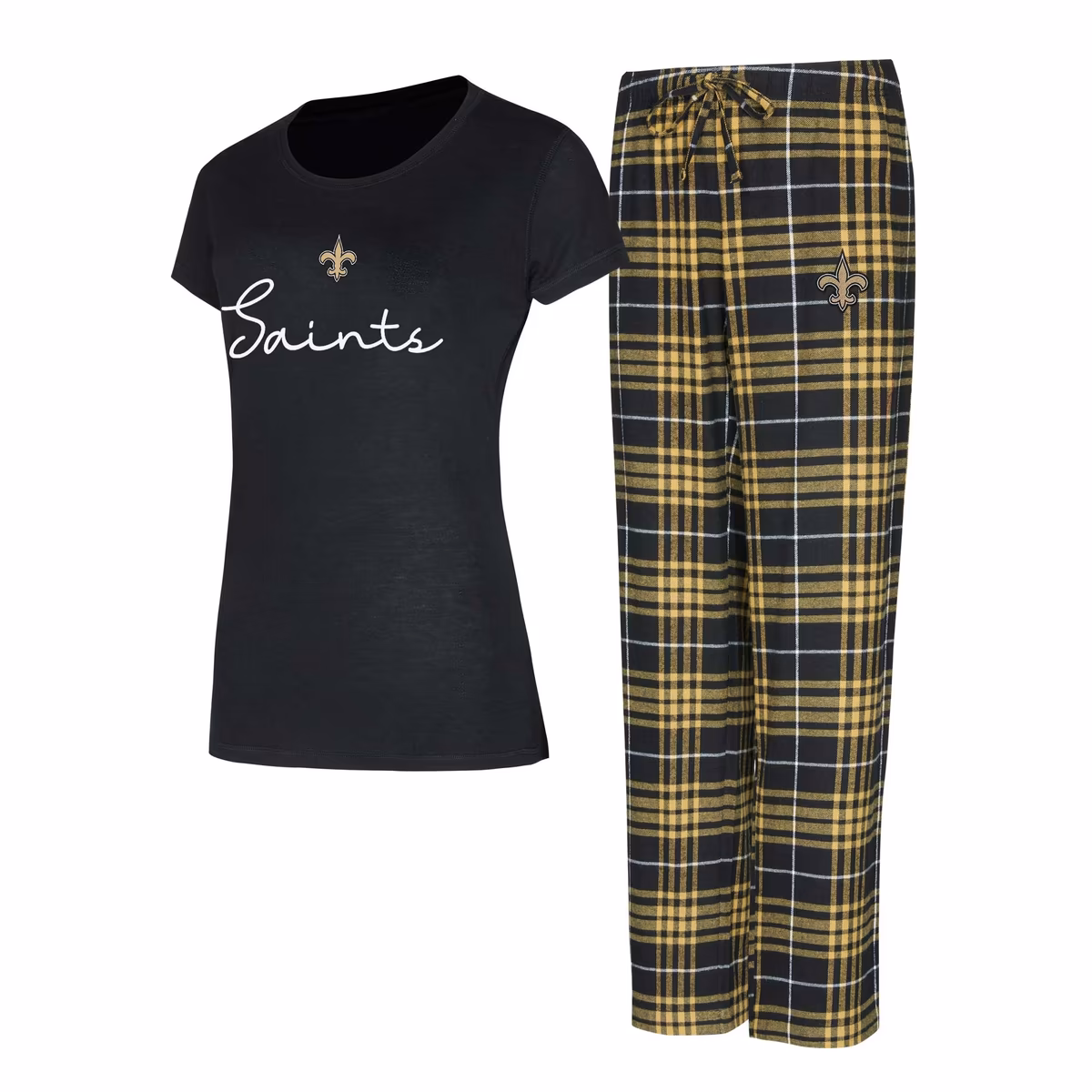 Women's Concepts Sport New Orleans Saints Vector Top & Flannel Pants Sleep Set 8 Women's Concepts Sport New Orleans Saints Vector Top & Flannel Pants Sleep Set
