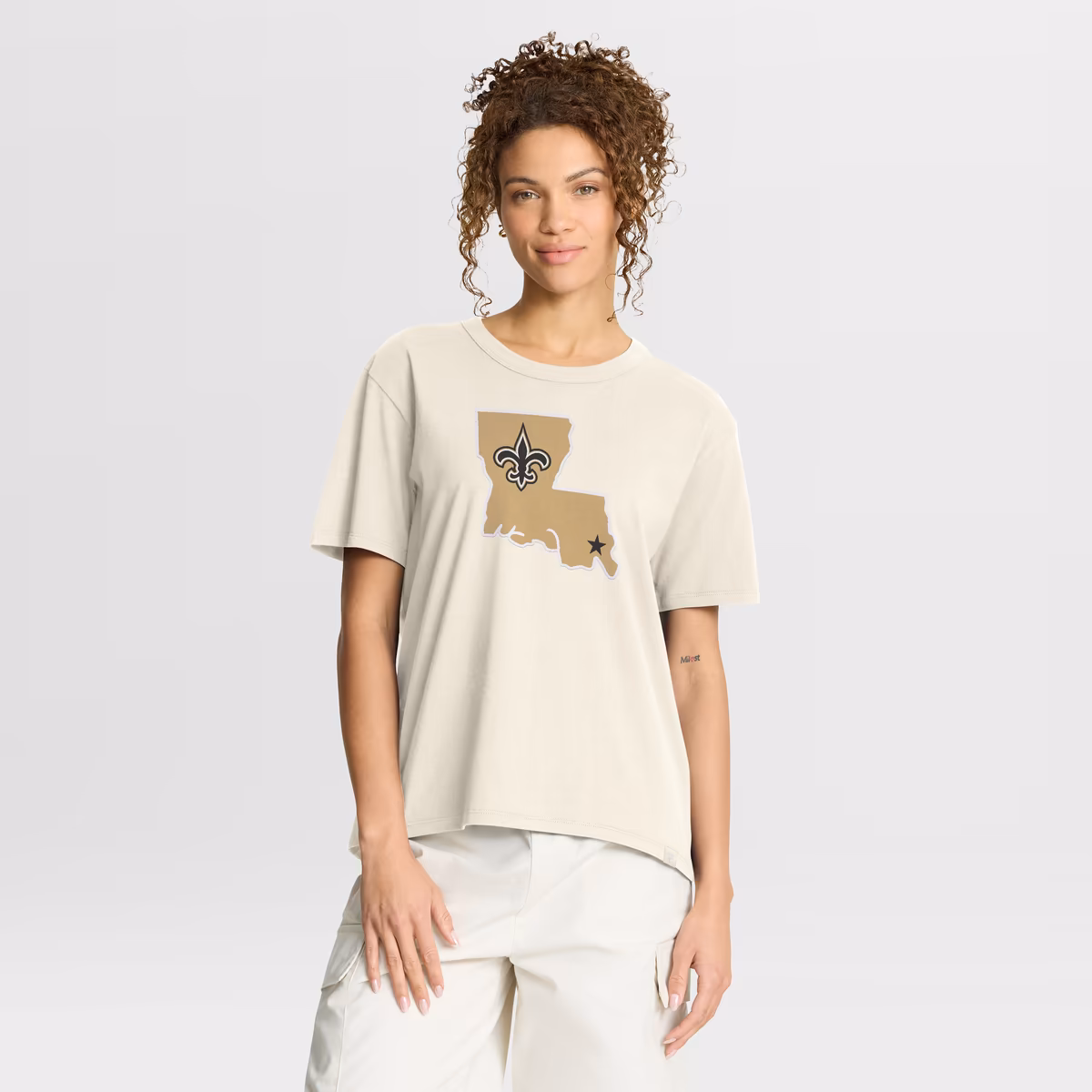Women's Fanatics Cream New Orleans Saints Dove Legacy T-Shirt 1 Women's Fanatics Cream New Orleans Saints Dove Legacy T-Shirt