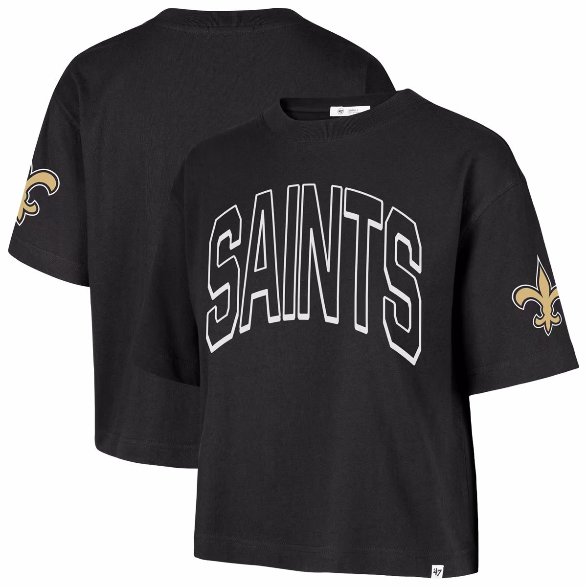Women's '47 Black New Orleans Saints Call Out Reed City T-Shirt 1 Women's '47 Black New Orleans Saints Call Out Reed City T-Shirt