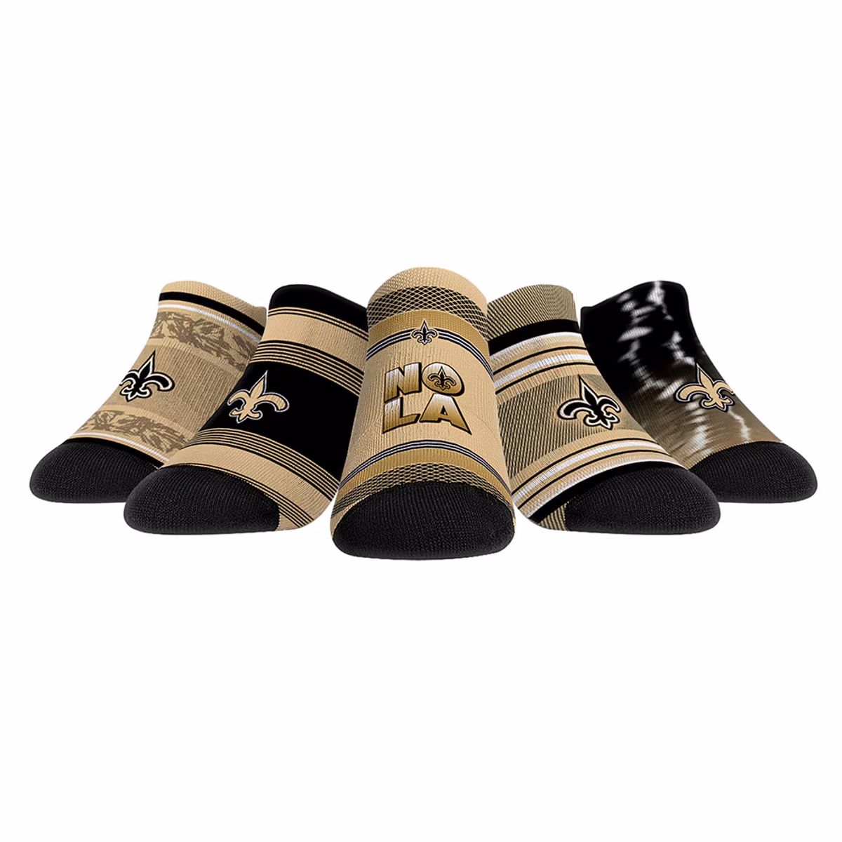 Unisex Rock Em New Orleans Saints Super Fan Five-Pack Low-Cut Socks Set 6 Unisex Rock Em New Orleans Saints Super Fan Five-Pack Low-Cut Socks Set