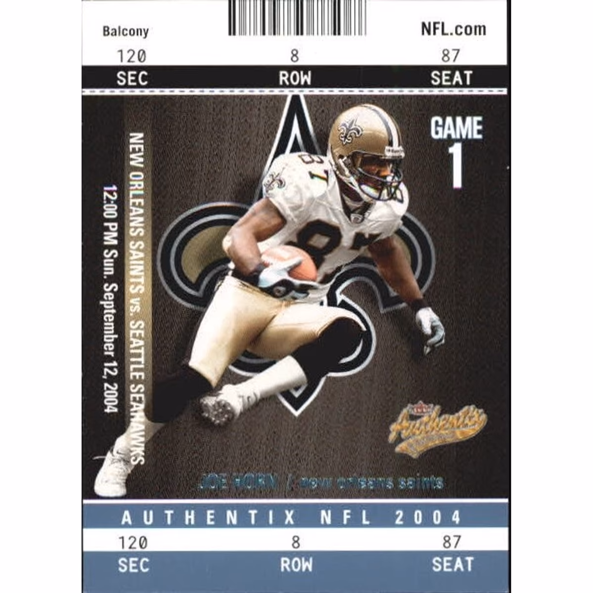 2004 Fleer Authentix Balcony Blue #62 Joe Horn 13 2004 Fleer Authentix Balcony Blue #62 Joe Horn