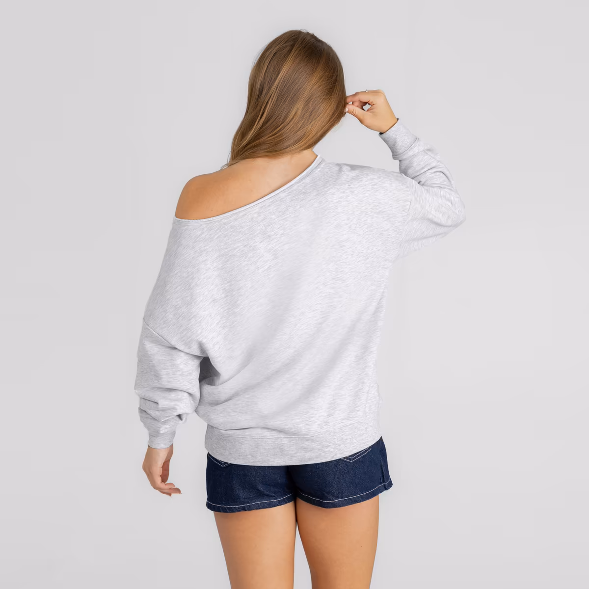 Women's Gameday Couture Ash New Orleans Saints Offsides Energy Off-Shoulder Sweatshirt 3 Women's Gameday Couture Ash New Orleans Saints Offsides Energy Off-Shoulder Sweatshirt