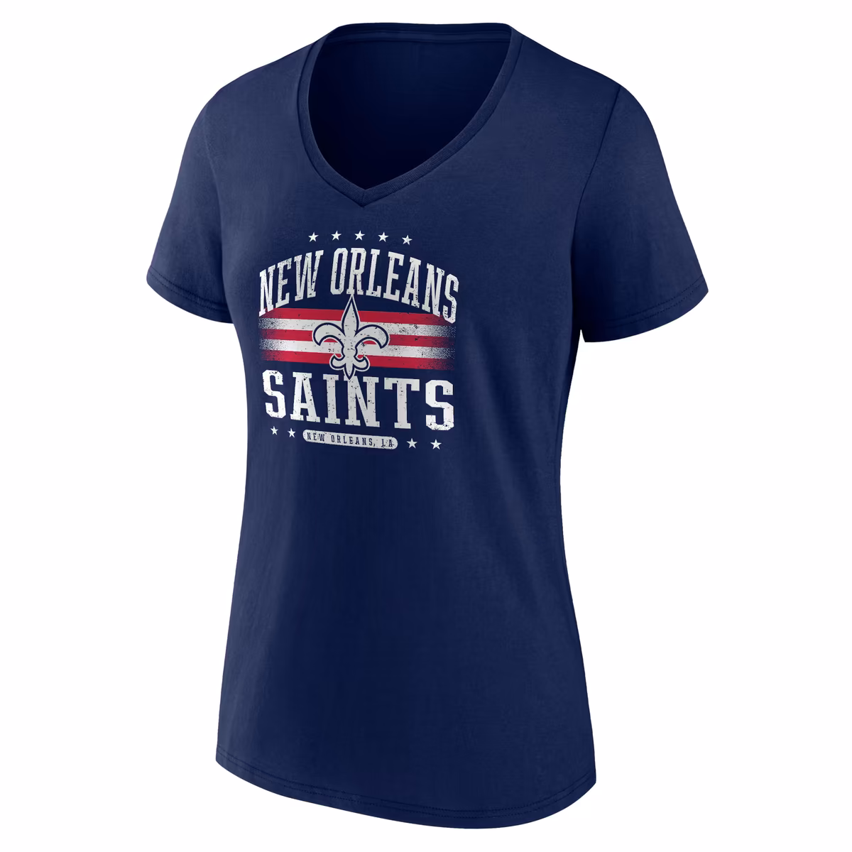 Women's Navy New Orleans Saints Americana Team V-Neck T-Shirt 3 Women's Navy New Orleans Saints Americana Team V-Neck T-Shirt