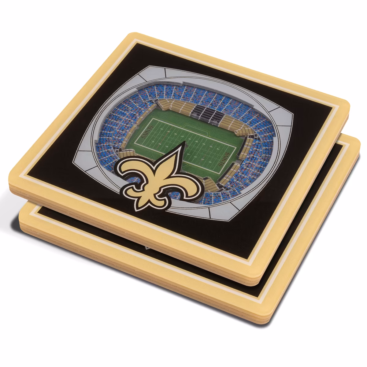 IDNA New Orleans Saints Black 3D StadiumViews Coasters 1 IDNA New Orleans Saints Black 3D StadiumViews Coasters