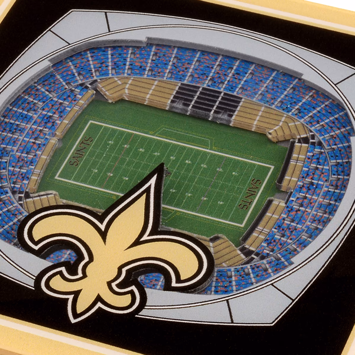 IDNA New Orleans Saints Black 3D StadiumViews Coasters 3 IDNA New Orleans Saints Black 3D StadiumViews Coasters