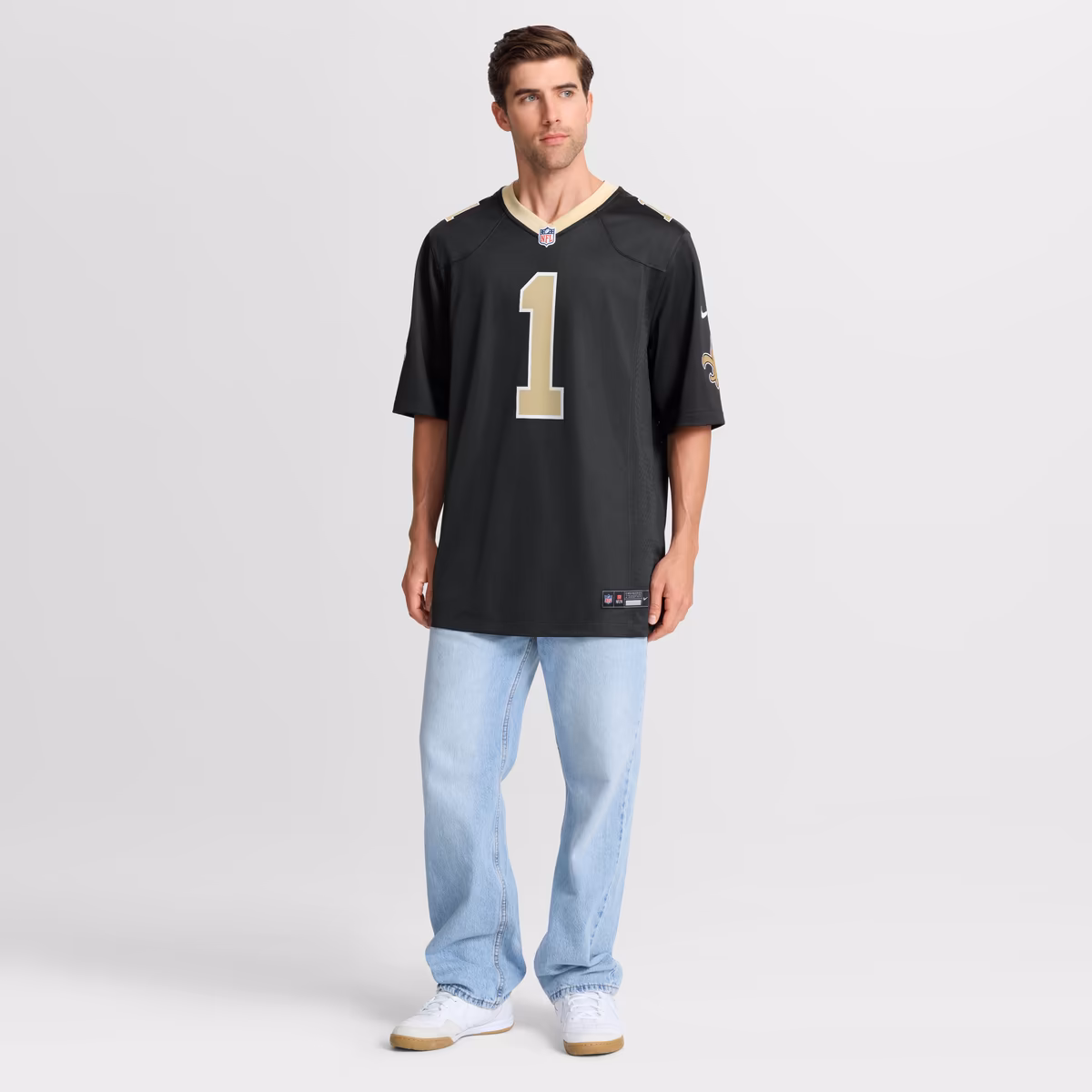 Men's Nike Number 1 Groom Black New Orleans Saints Game Jersey 8 Men's Nike Number 1 Groom Black New Orleans Saints Game Jersey