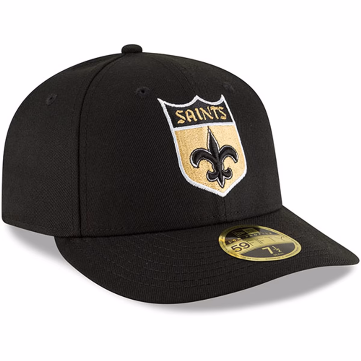 Men's New Era Black New Orleans Saints Omaha Throwback Low Profile 59FIFTY Fitted Hat 4 Men's New Era Black New Orleans Saints Omaha Throwback Low Profile 59FIFTY Fitted Hat