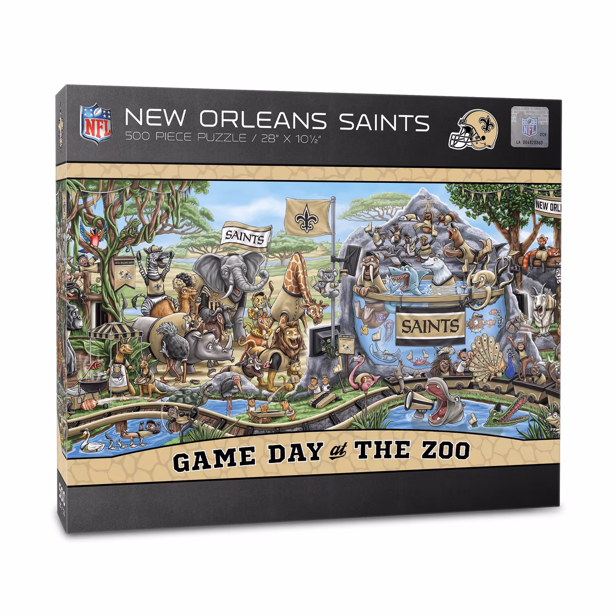 IDNA New Orleans Saints 10.5" x 28" Game Day at the Zoo 500-Piece Puzzle 10 IDNA New Orleans Saints 10.5" x 28" Game Day at the Zoo 500-Piece Puzzle