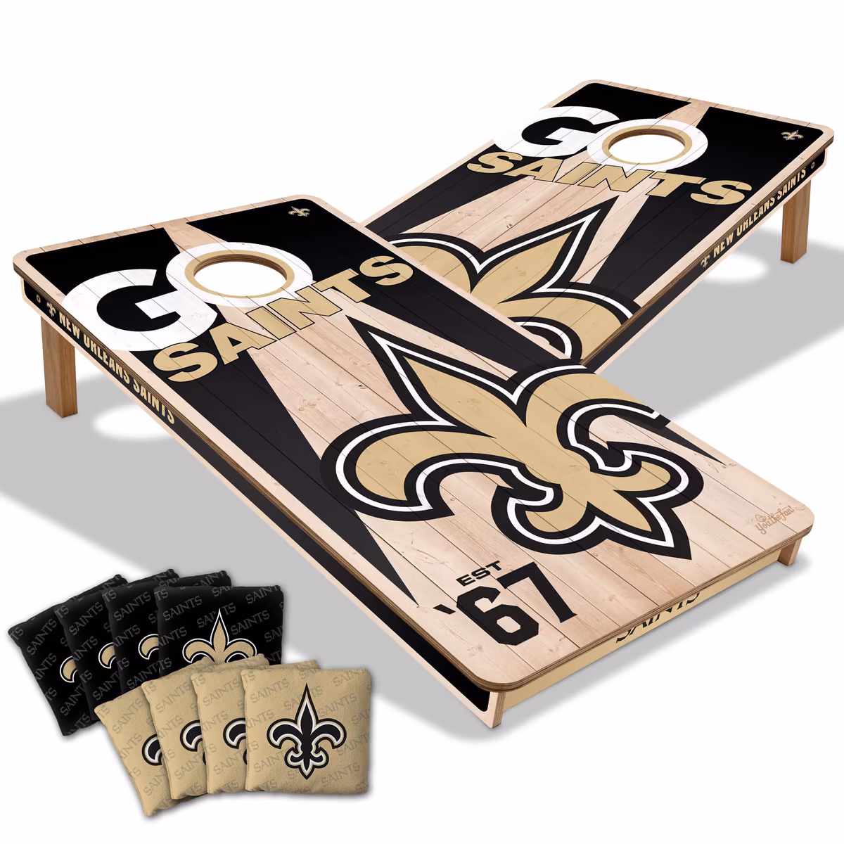 IDNA New Orleans Saints 2' x 4' Cornhole Game with Bags 9 IDNA New Orleans Saints 2' x 4' Cornhole Game with Bags