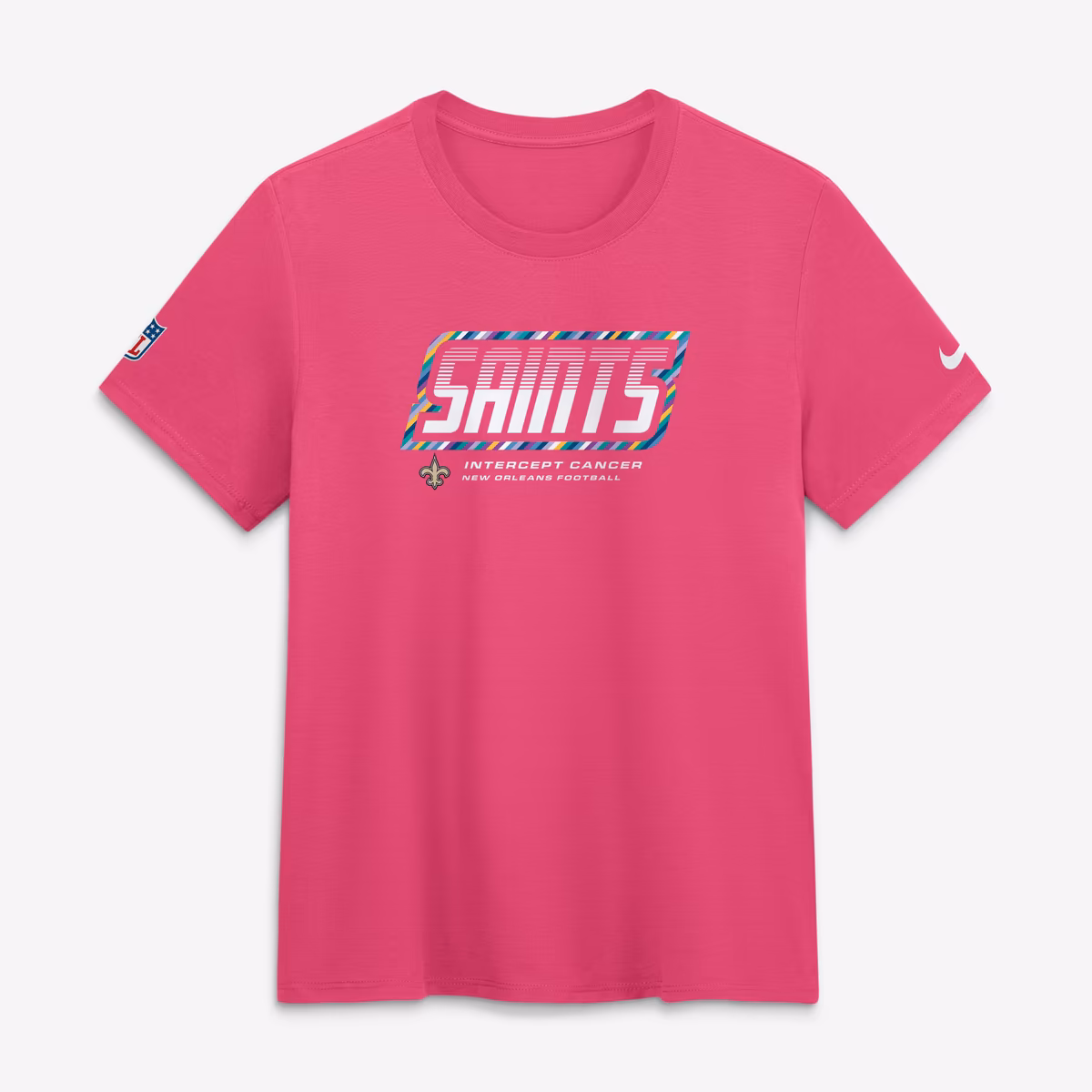Women's Nike  Pink New Orleans Saints 2026 NFL Crucial Catch Tri-Blend Dri-FIT T-Shirt