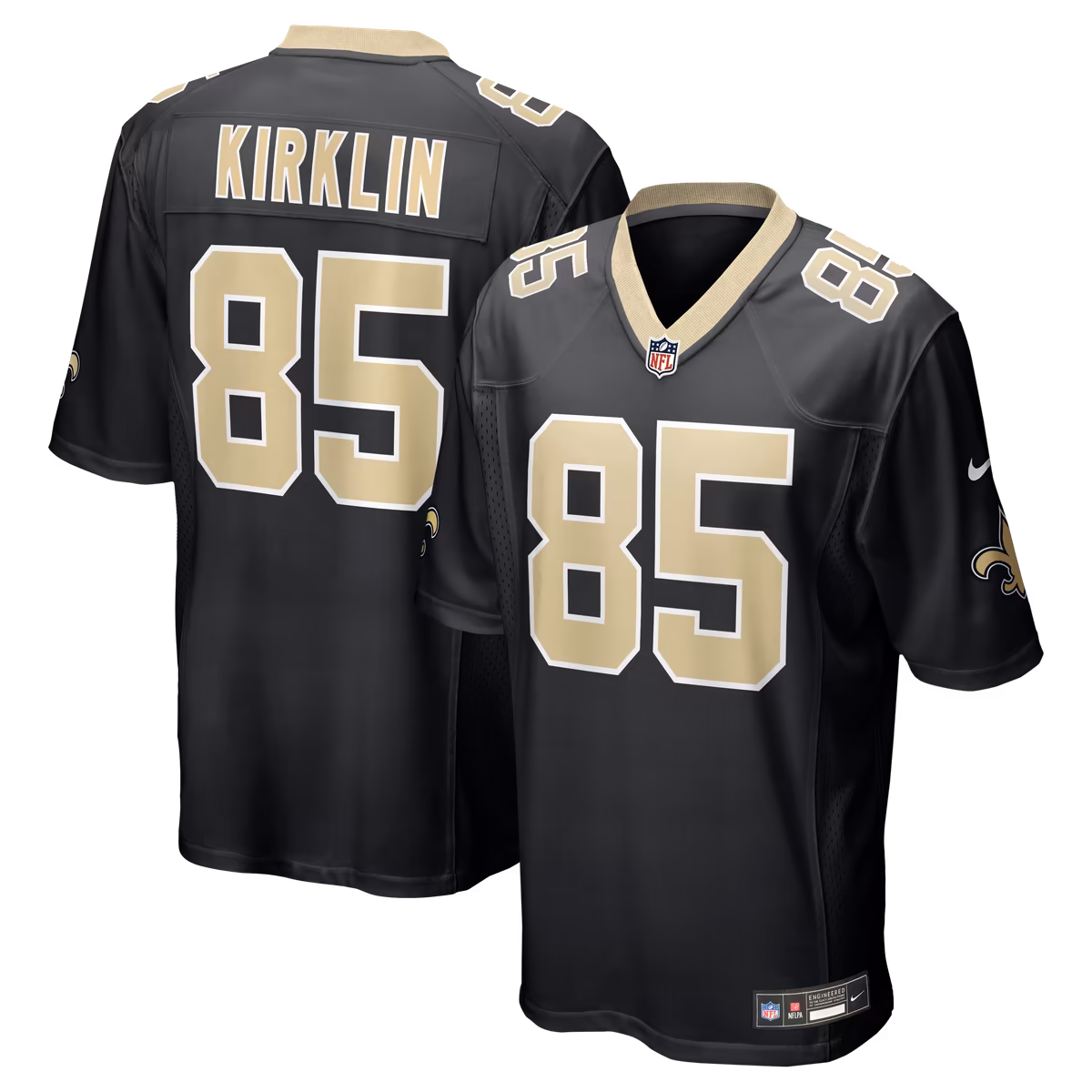 Men's Nike Jontre Kirklin Black New Orleans Saints Team Game Jersey 9 Men's Nike Jontre Kirklin Black New Orleans Saints Team Game Jersey