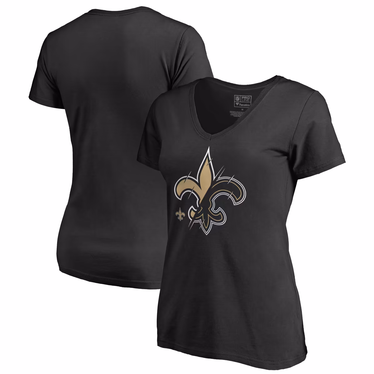 Women's Black New Orleans Saints X-Ray Slim Fit V-Neck T-Shirt 2 Women's Black New Orleans Saints X-Ray Slim Fit V-Neck T-Shirt