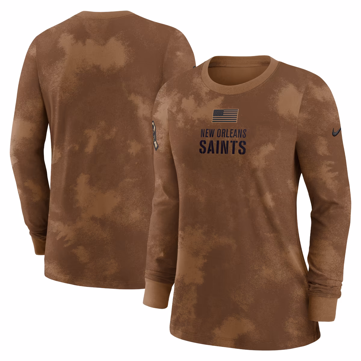 Women's Nike  Brown New Orleans Saints Salute To Service Long Sleeve T-Shirt