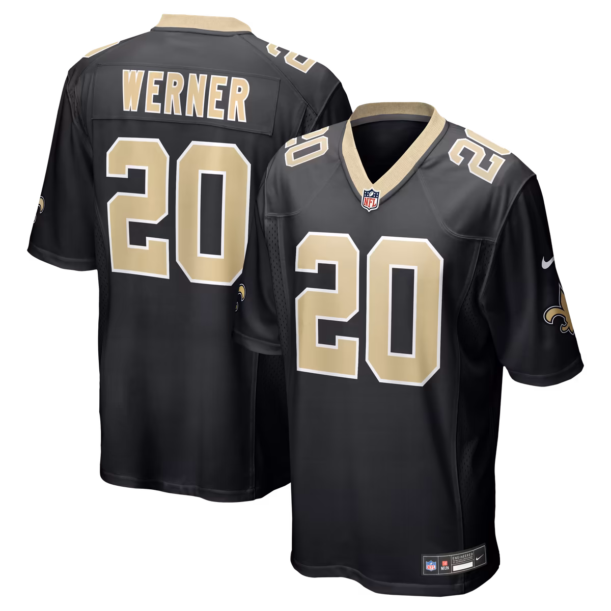 Men's Nike Pete Werner Black New Orleans Saints Game Jersey 21 Men's Nike Pete Werner Black New Orleans Saints Game Jersey