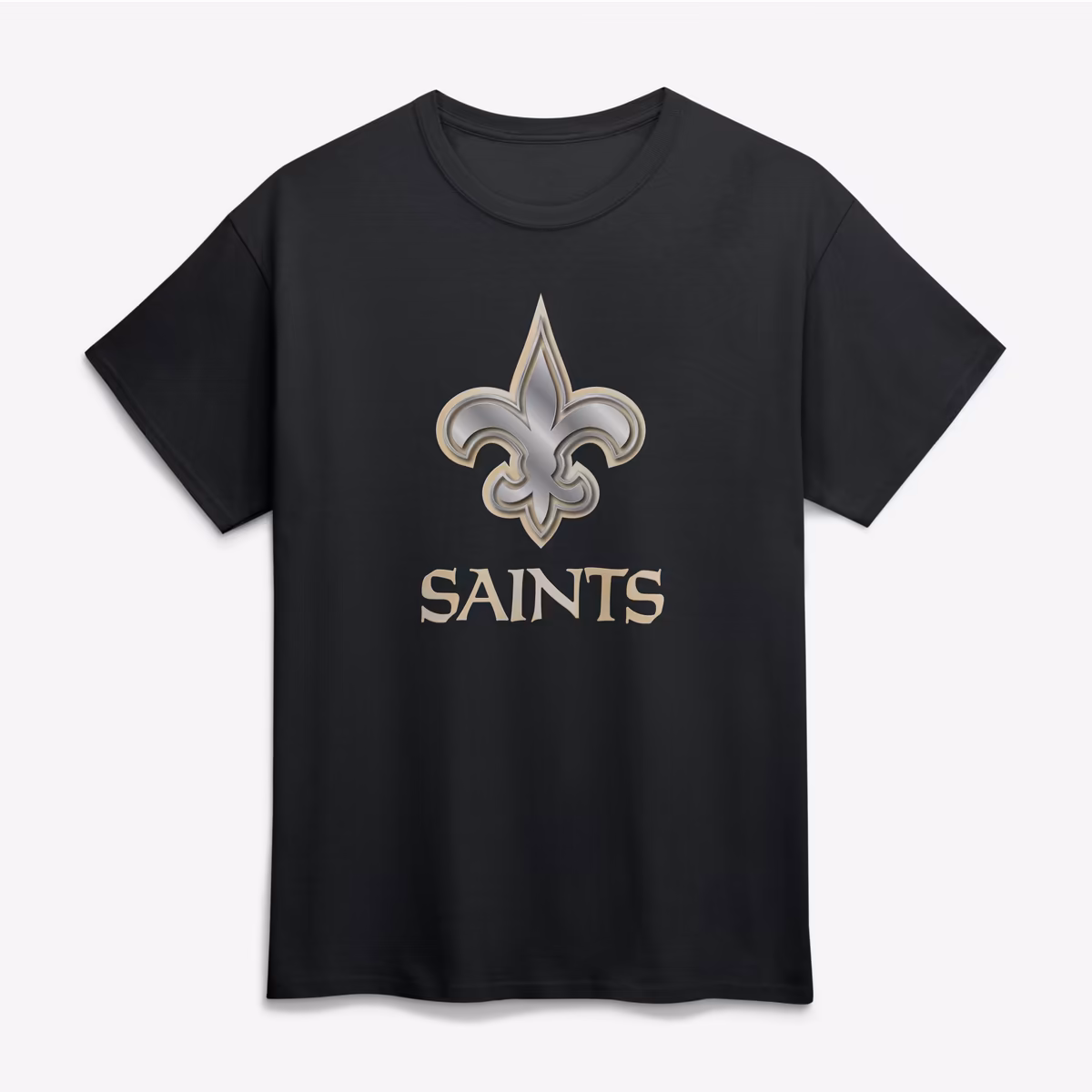 Men's Black New Orleans Saints Big & Tall Metallic Mascot T-Shirt 21 Men's Black New Orleans Saints Big & Tall Metallic Mascot T-Shirt
