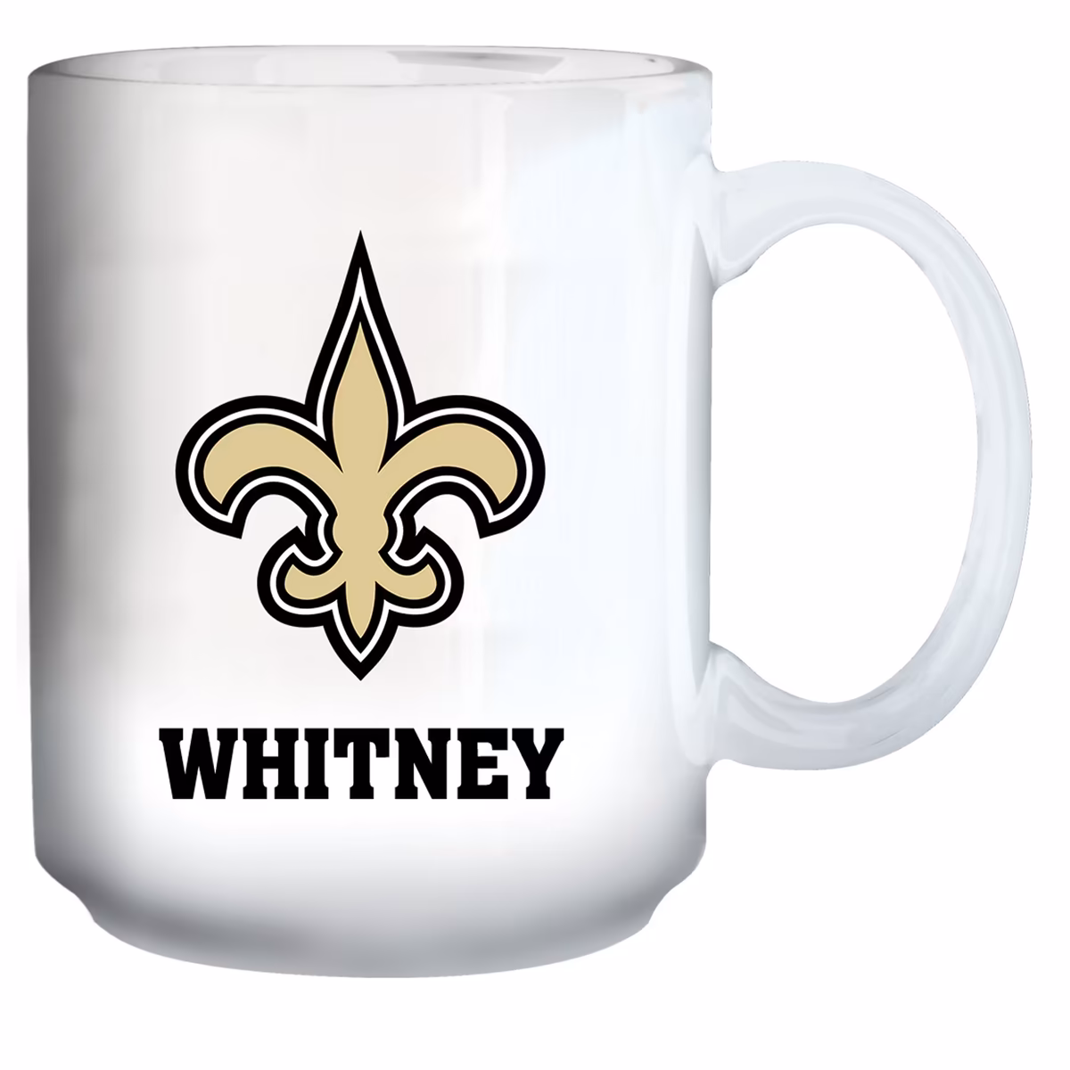 White New Orleans Saints 15oz. Personalized Mug