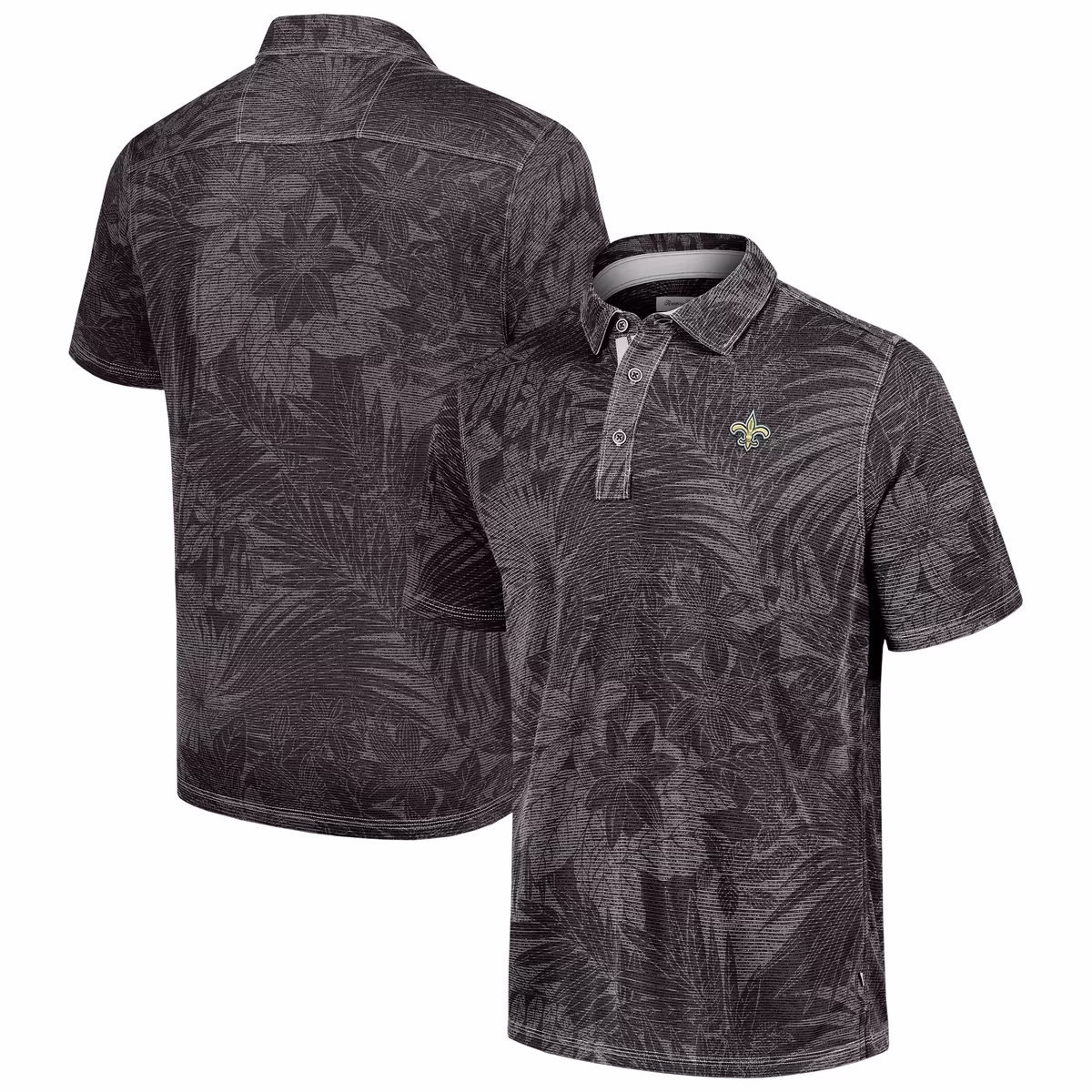 Men's Tommy Bahama Black New Orleans Saints Big & Tall Santiago Paradise Polo 2 Men's Tommy Bahama Black New Orleans Saints Big & Tall Santiago Paradise Polo