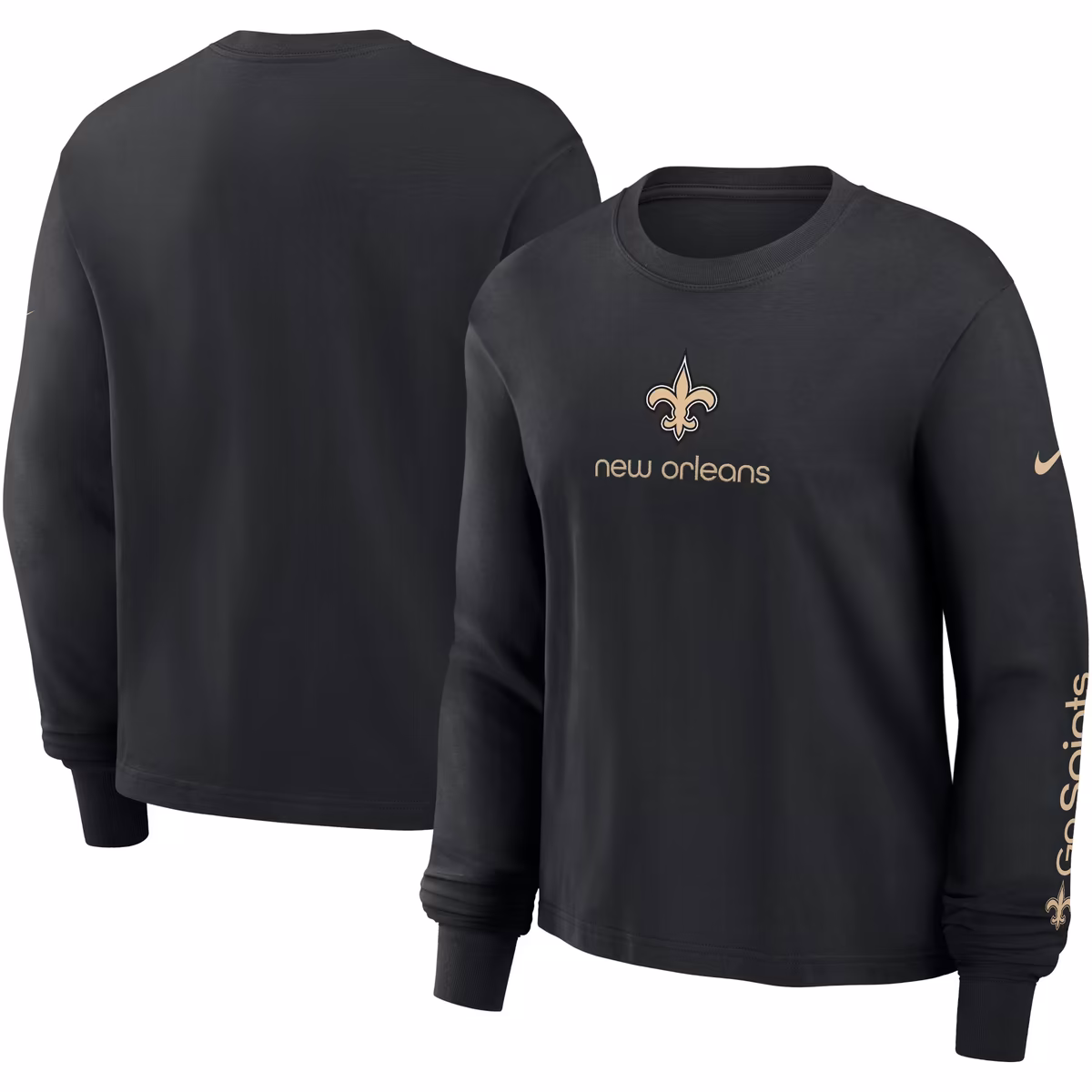 Women's Nike Black New Orleans Saints Boxy Long Sleeve T-Shirt 13 Women's Nike Black New Orleans Saints Boxy Long Sleeve T-Shirt