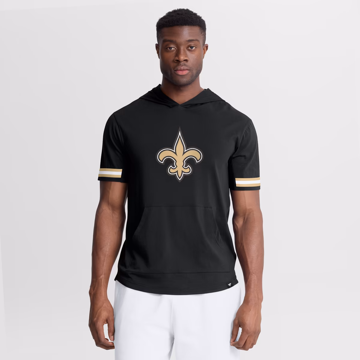 Men's Fanatics Black New Orleans Saints Optimal Play Short Sleeve Hooded T-Shirt 2 Men's Fanatics Black New Orleans Saints Optimal Play Short Sleeve Hooded T-Shirt