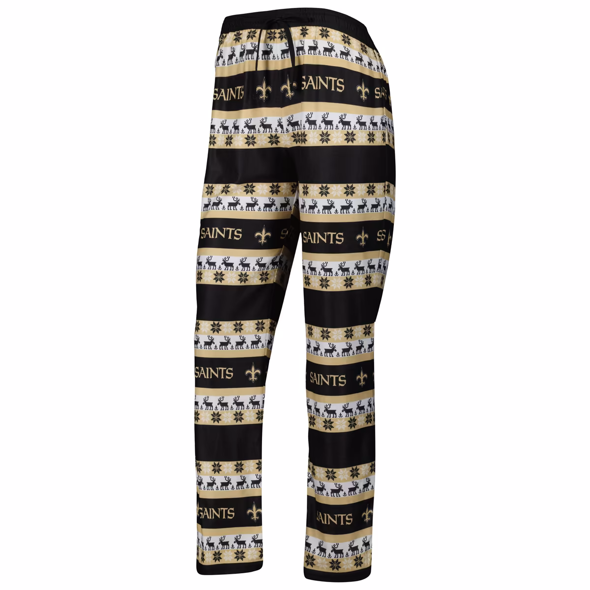 Women's FOCO Black New Orleans Saints Holiday Ugly Pajama Set 5 Women's FOCO Black New Orleans Saints Holiday Ugly Pajama Set