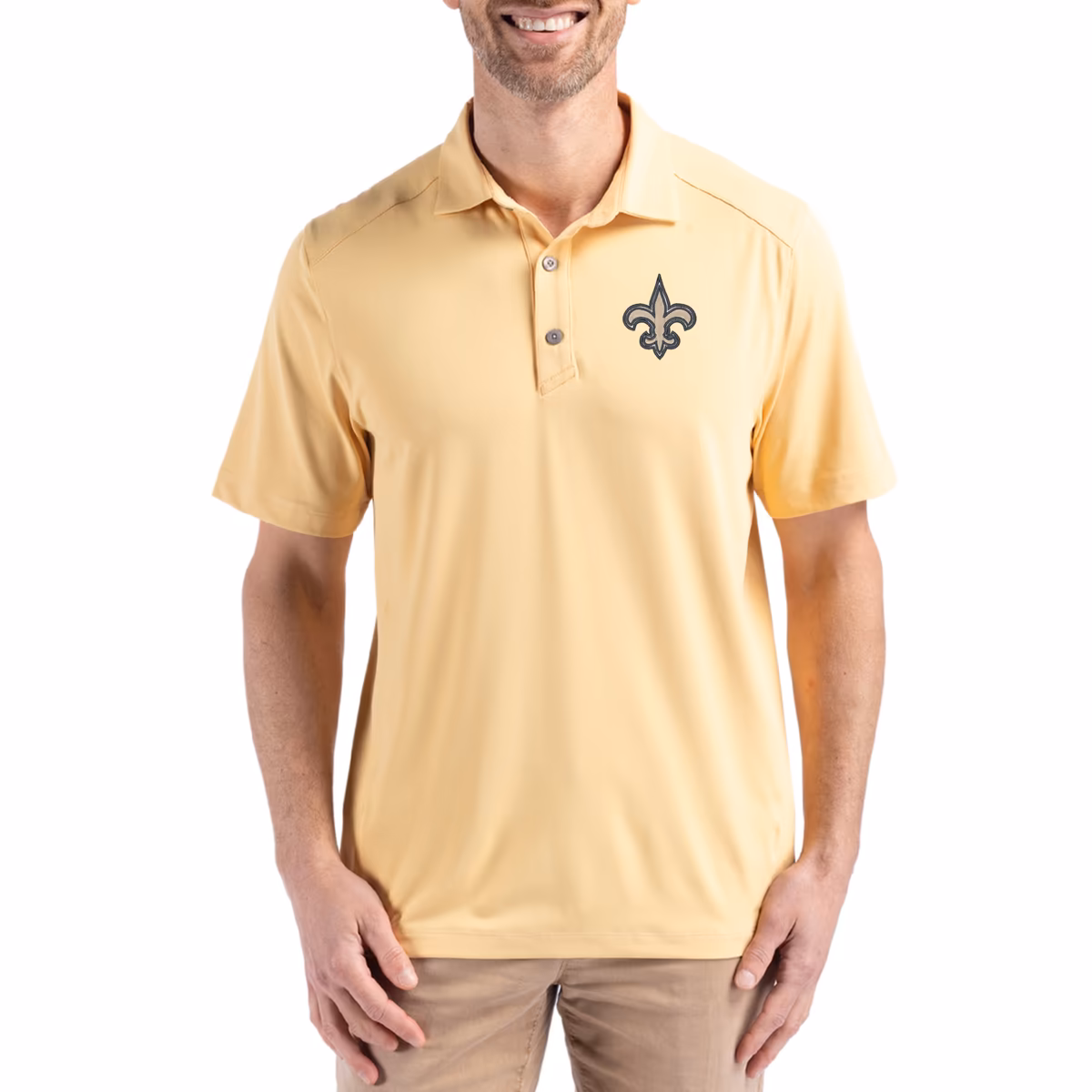 Men's Cutter & Buck Gold New Orleans Saints Forge Eco Stretch Recycled Polo 11 Men's Cutter & Buck Gold New Orleans Saints Forge Eco Stretch Recycled Polo