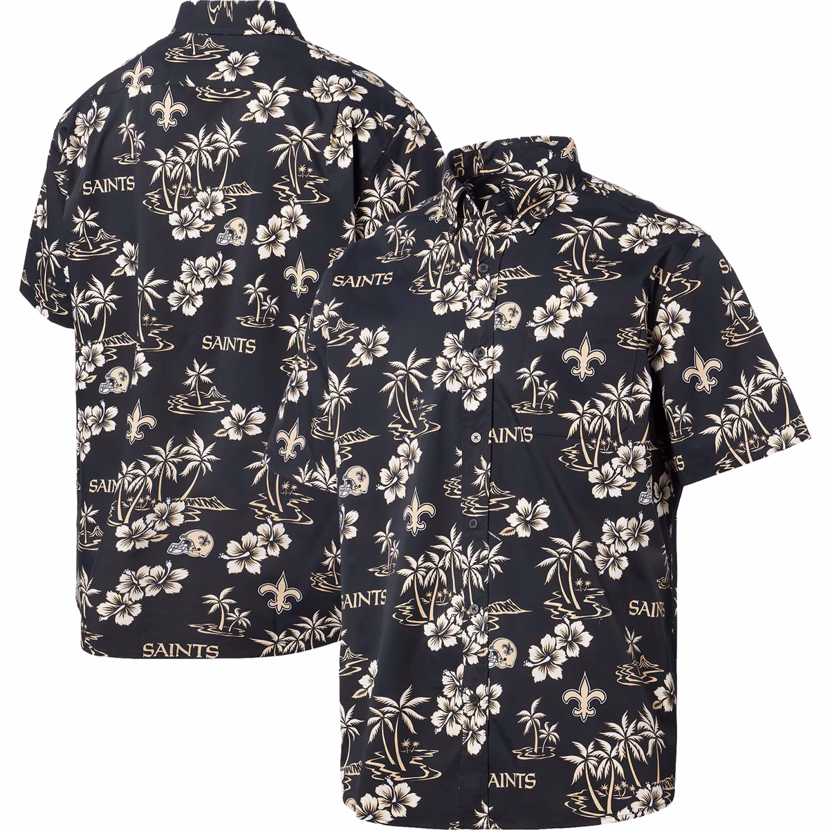 Men's Reyn Spooner Black New Orleans Saints Kekai Button-Up Shirt 2 Men's Reyn Spooner Black New Orleans Saints Kekai Button-Up Shirt