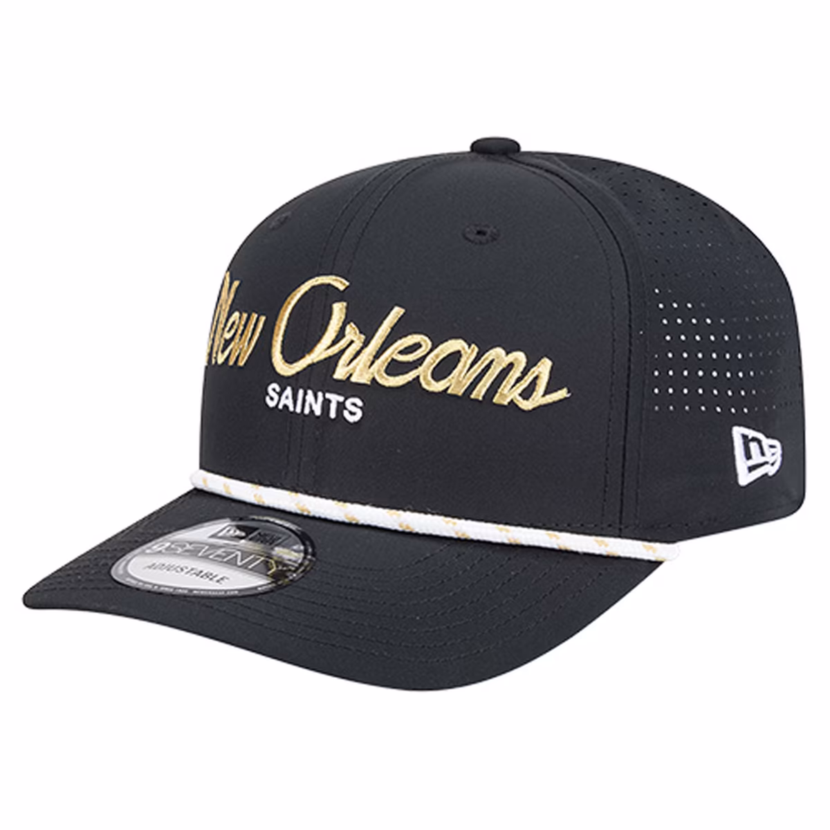 Men's New Era Black New Orleans Saints Script 9SEVENTY Adjustable Hat 2 Men's New Era Black New Orleans Saints Script 9SEVENTY Adjustable Hat