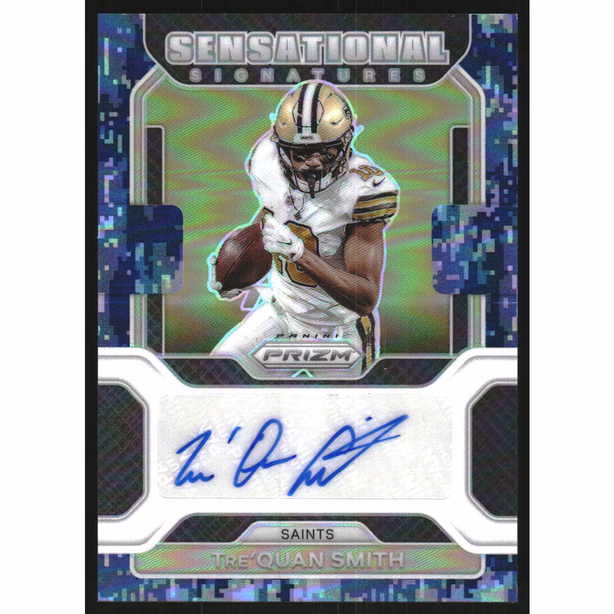2021 Panini Prizm Sensational Signatures Prizms Navy Camo #25 Tre'Quan Smith/15 9 2021 Panini Prizm Sensational Signatures Prizms Navy Camo #25 Tre'Quan Smith/15