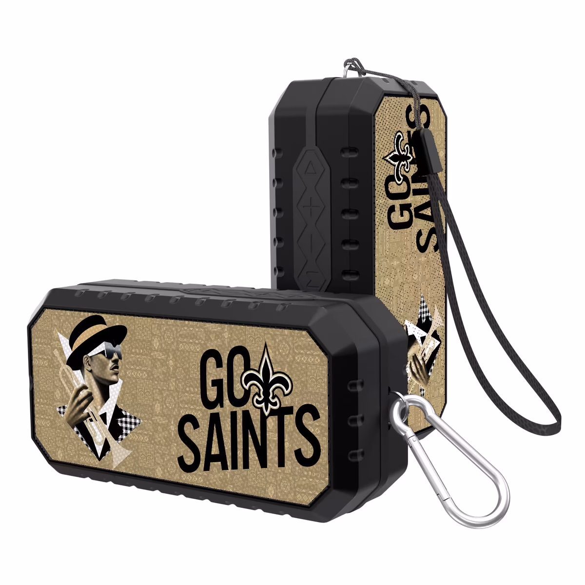 Keyscaper Black New Orleans Saints Water Resistant Bluetooth Speaker 1 Keyscaper Black New Orleans Saints Water Resistant Bluetooth Speaker
