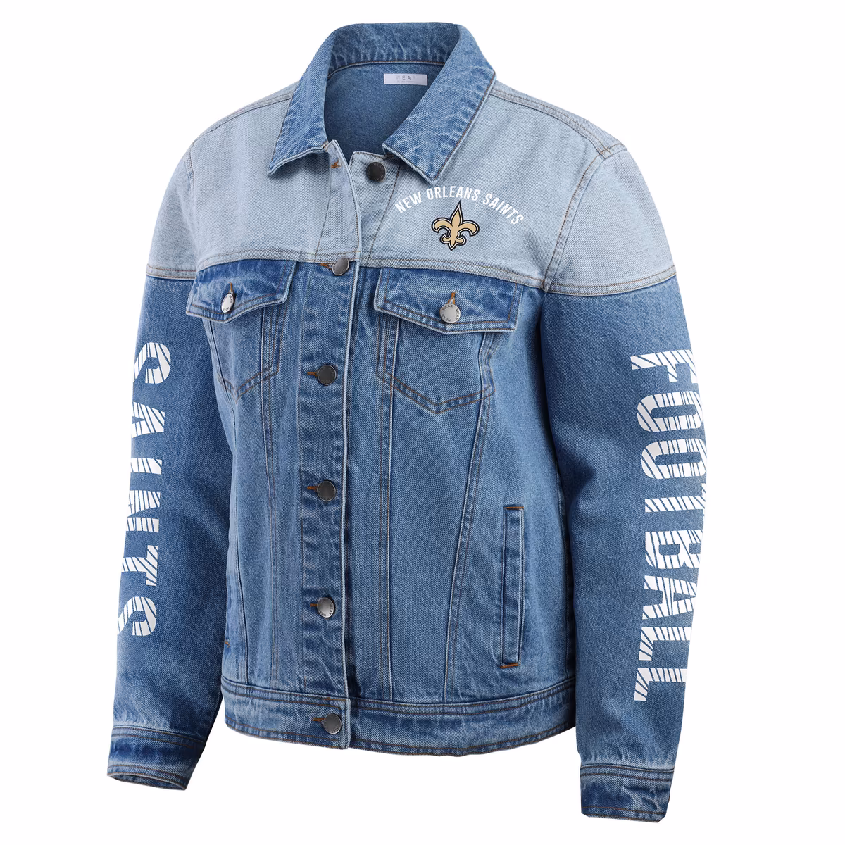 Women's WEAR by Erin Andrews New Orleans Saints Full-Button Denim Jacket 3 Women's WEAR by Erin Andrews New Orleans Saints Full-Button Denim Jacket