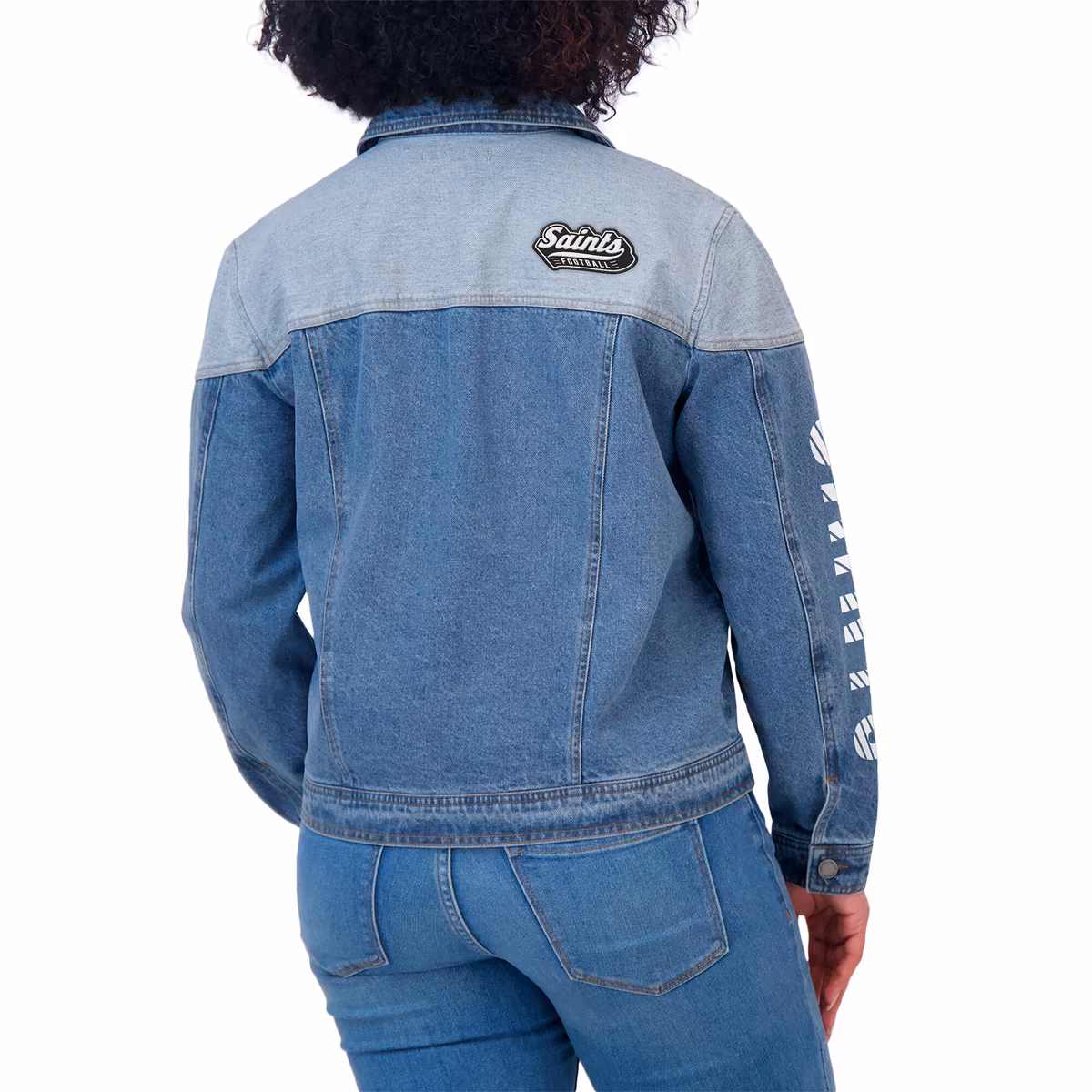 Women's WEAR by Erin Andrews New Orleans Saints Full-Button Denim Jacket 6 Women's WEAR by Erin Andrews New Orleans Saints Full-Button Denim Jacket