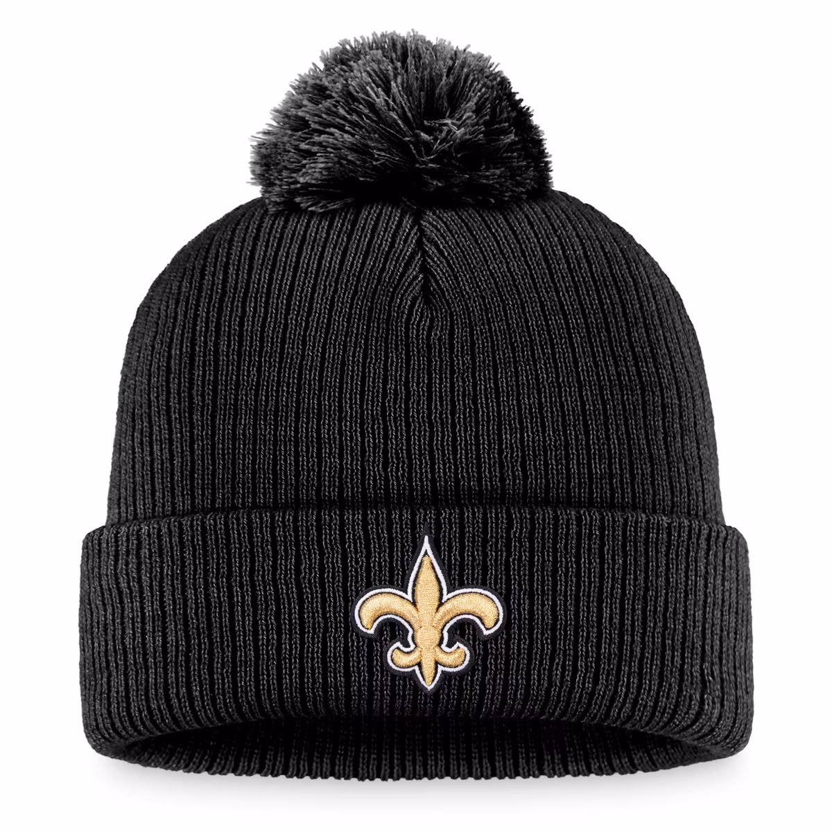 Women's Fanatics Black New Orleans Saints Cuffed Knit Hat with Pom 2 Women's Fanatics Black New Orleans Saints Cuffed Knit Hat with Pom