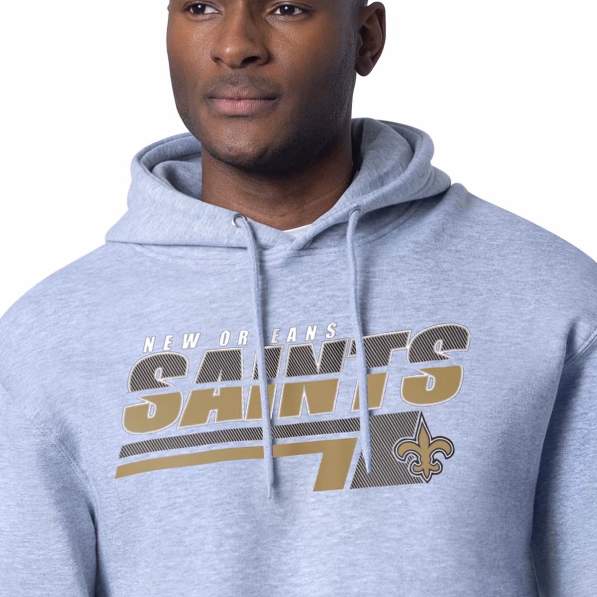Men's Starter Heather Gray New Orleans Saints Logo Push Graphic Hoodie 4 Men's Starter Heather Gray New Orleans Saints Logo Push Graphic Hoodie