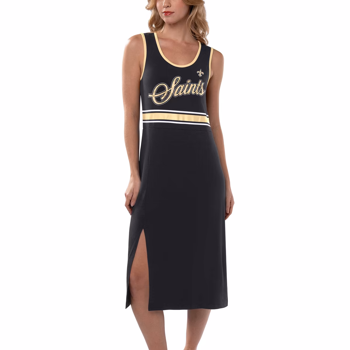 Women's G-III 4Her by Carl Banks Black New Orleans Saints Main Field Maxi Dress 8 Women's G-III 4Her by Carl Banks Black New Orleans Saints Main Field Maxi Dress