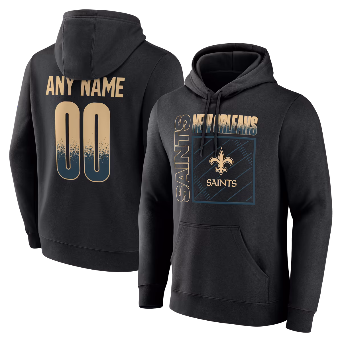 Men's Black New Orleans Saints Home Field Pop Personalized Name & Number Hoodie 5 Men's Black New Orleans Saints Home Field Pop Personalized Name & Number Hoodie