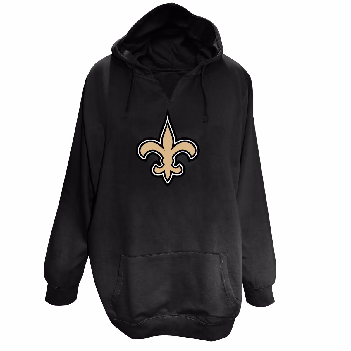 Women's Fanatics Black New Orleans Saints Plus Size V-Neck Pullover Hoodie 1 Women's Fanatics Black New Orleans Saints Plus Size V-Neck Pullover Hoodie