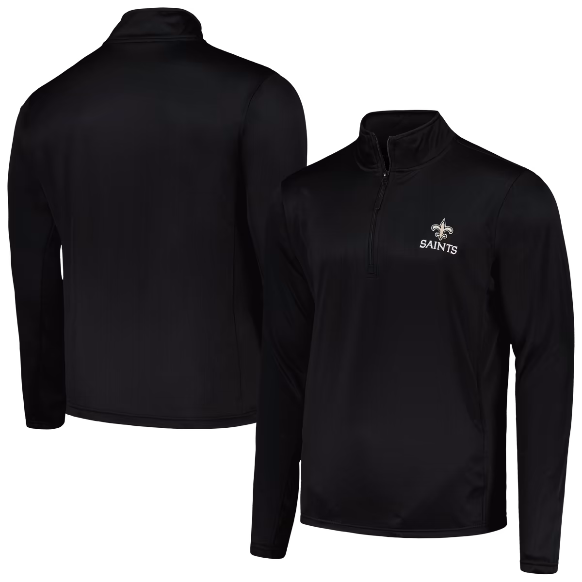 Men's Dunbrooke Black New Orleans Saints All-Star Tech Quarter-Zip Top