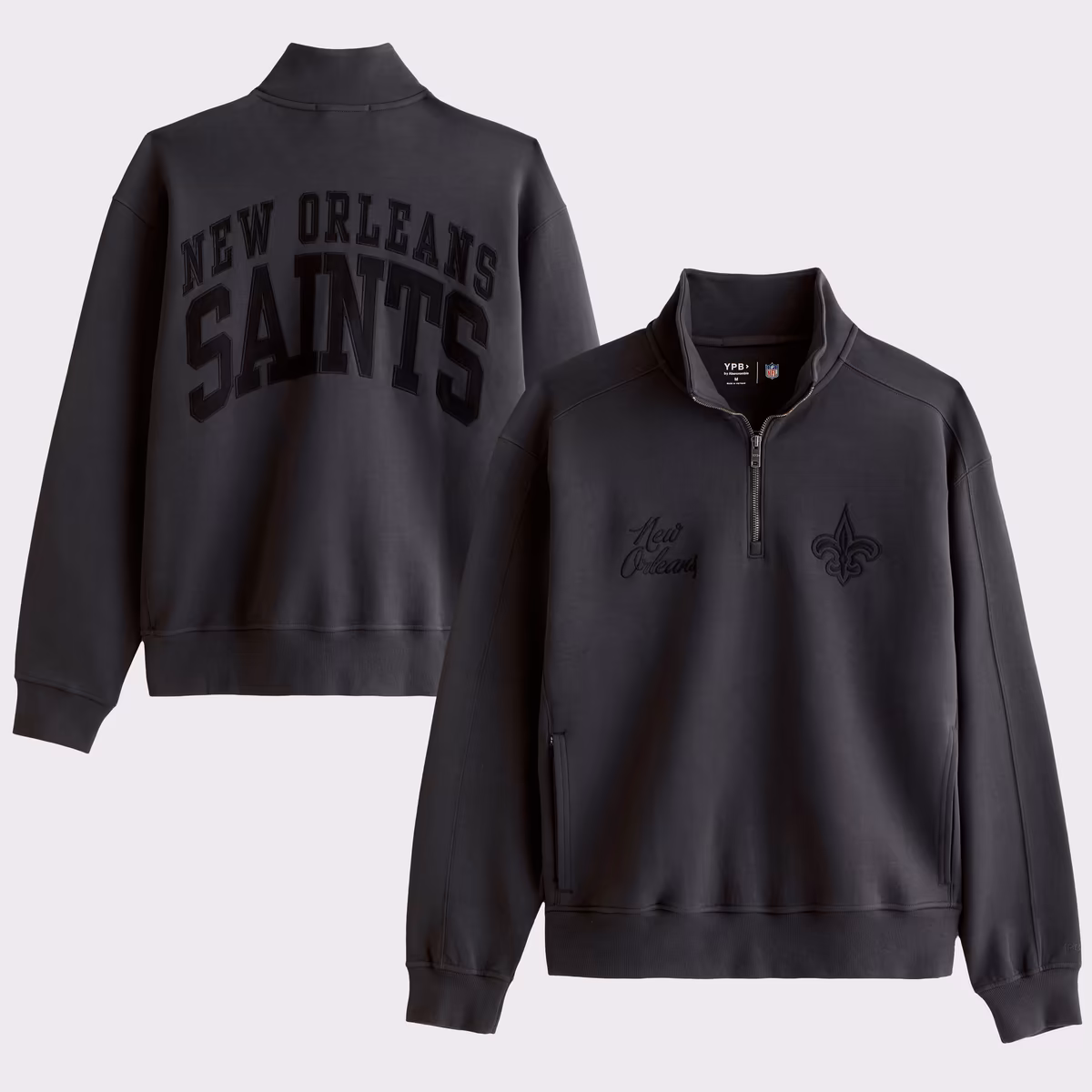 Men's Abercrombie & Fitch Black New Orleans Saints YPB neoKNIT MAX Half-Zip Top 2 Men's Abercrombie & Fitch Black New Orleans Saints YPB neoKNIT MAX Half-Zip Top