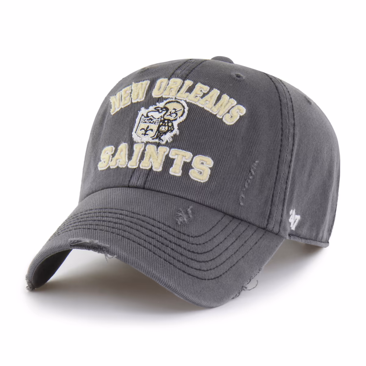 Men's '47  Charcoal New Orleans Saints Seymoore Clean Up Adjustable Hat