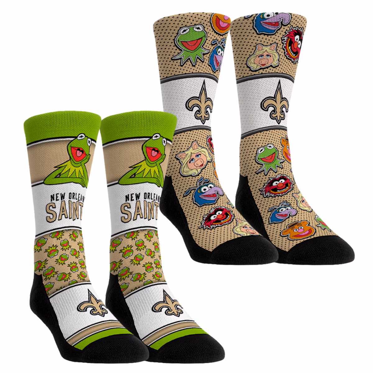 Youth Rock Em  Black New Orleans Saints Muppets 2-Pack Crew Socks Set