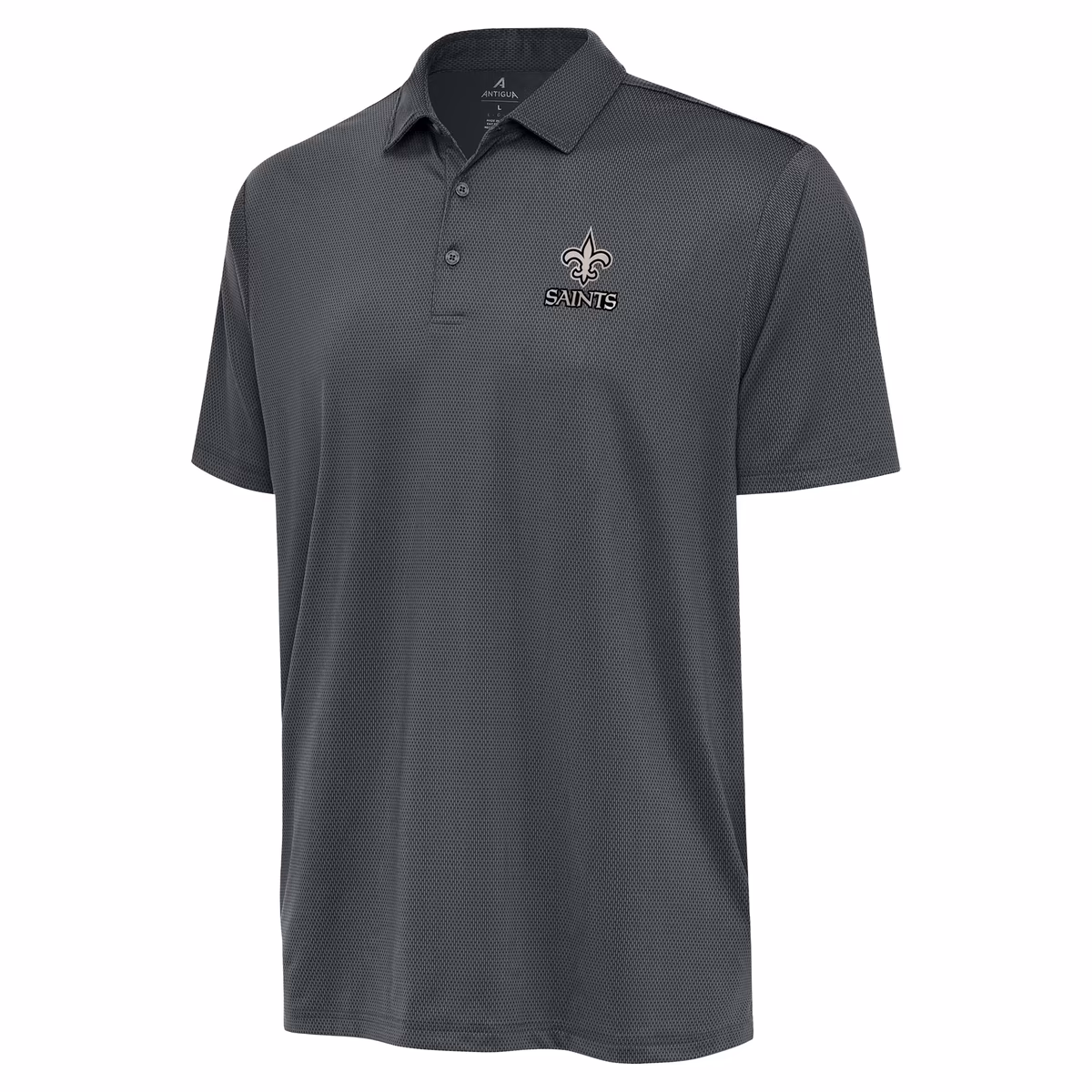 Men's Antigua Pewter New Orleans Saints Ellipse Performance Polo 2 Men's Antigua Pewter New Orleans Saints Ellipse Performance Polo