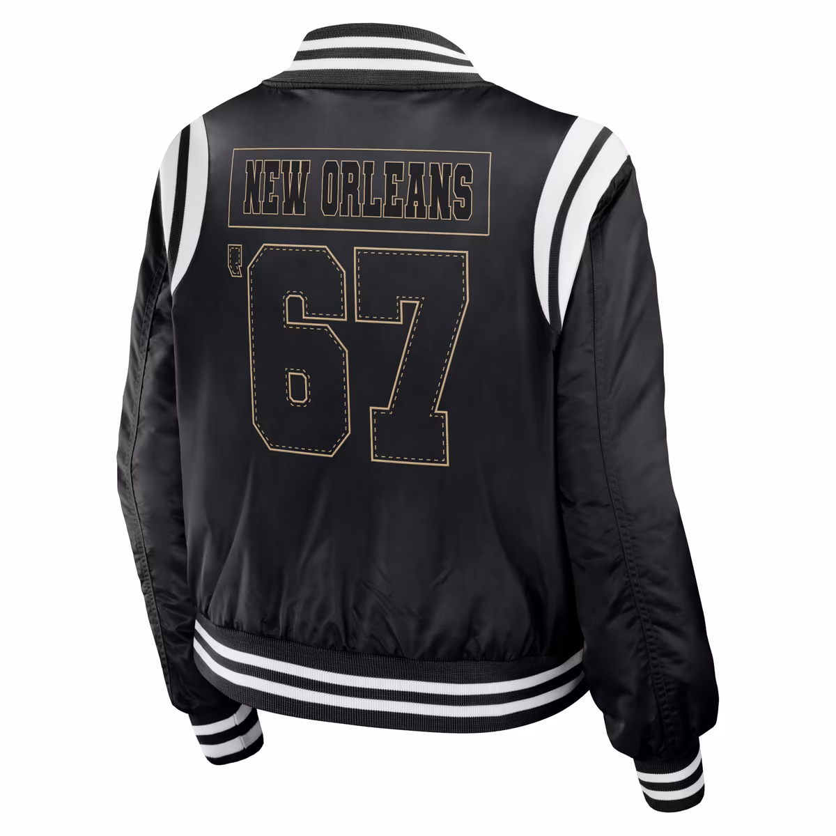 Women's WEAR by Erin Andrews Black New Orleans Saints Bomber Full-Zip Jacket 4 Women's WEAR by Erin Andrews Black New Orleans Saints Bomber Full-Zip Jacket