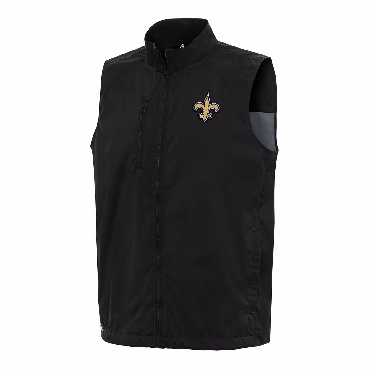 Men's Antigua Black New Orleans Saints Brisk Full-Zip Vest