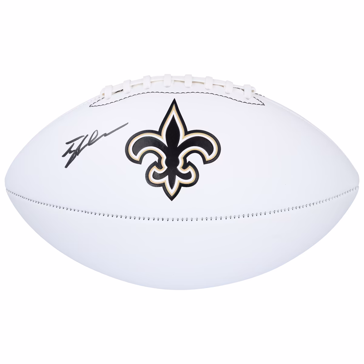 Tyler Shough New Orleans Saints Autographed Franklin White Panel Football 3 Tyler Shough New Orleans Saints Autographed Franklin White Panel Football