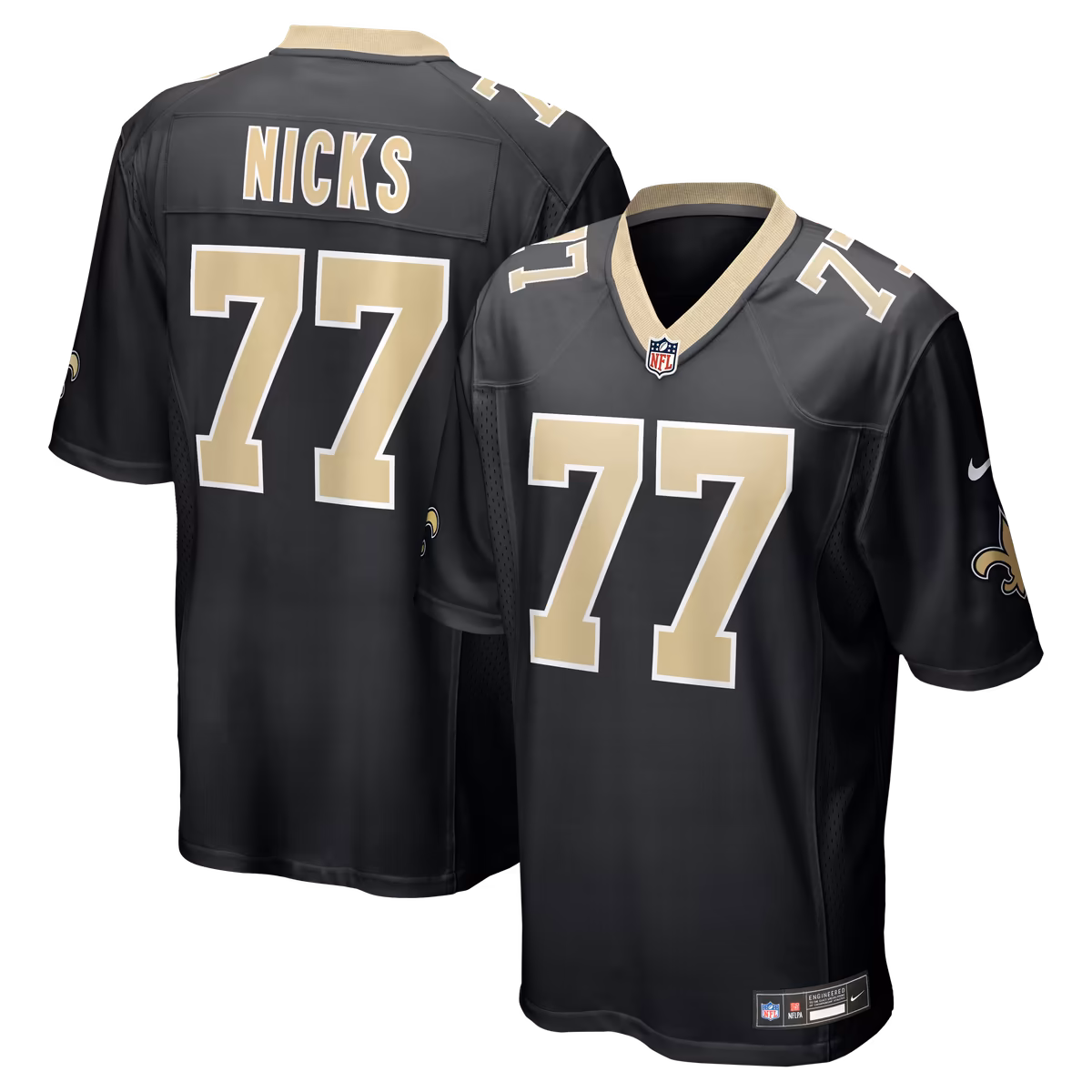 Men's Nike Carl Nicks Black New Orleans Saints Game Retired Player Jersey
