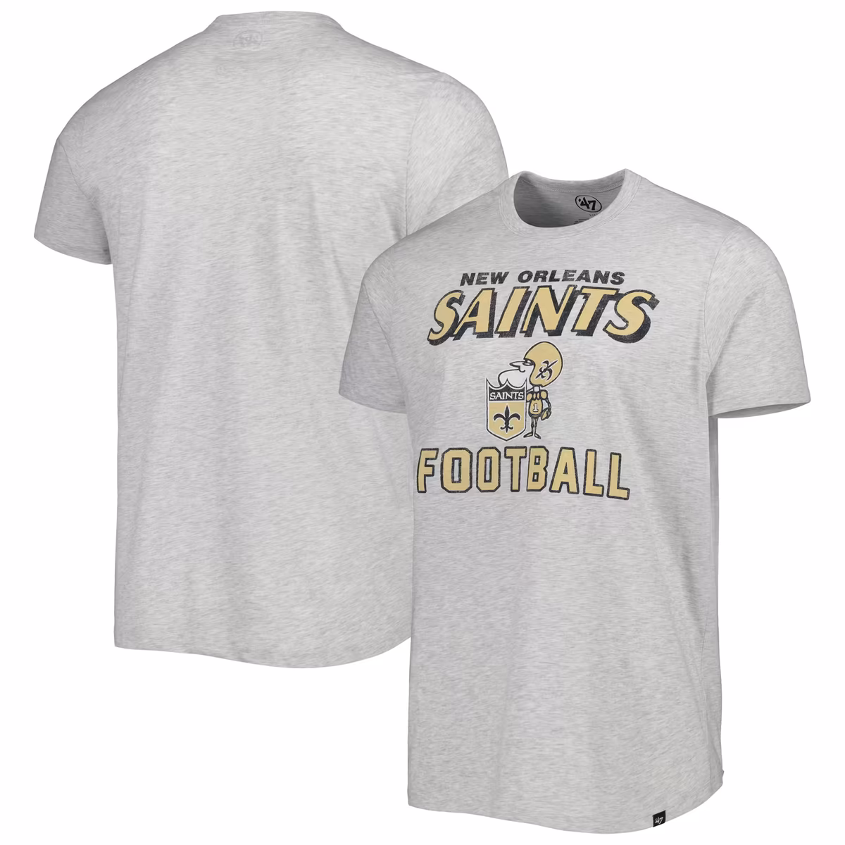 Men's '47 Heathered Gray New Orleans Saints Dozer Franklin Lightweight T-Shirt 10 Men's '47 Heathered Gray New Orleans Saints Dozer Franklin Lightweight T-Shirt