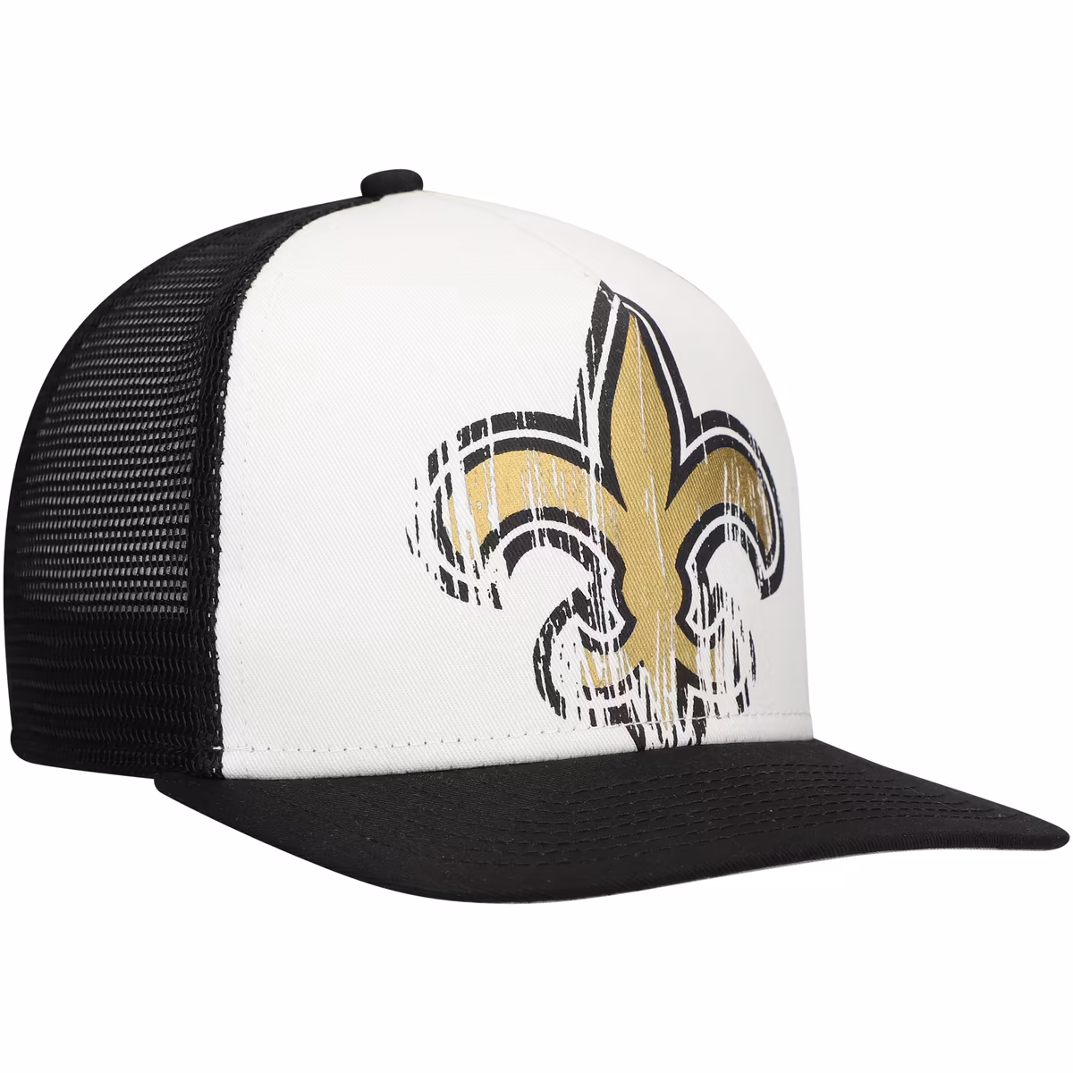 Youth New Era White/Black New Orleans Saints Distressed 9FIFTY A-Frame Snapback Hat 4 Youth New Era White/Black New Orleans Saints Distressed 9FIFTY A-Frame Snapback Hat