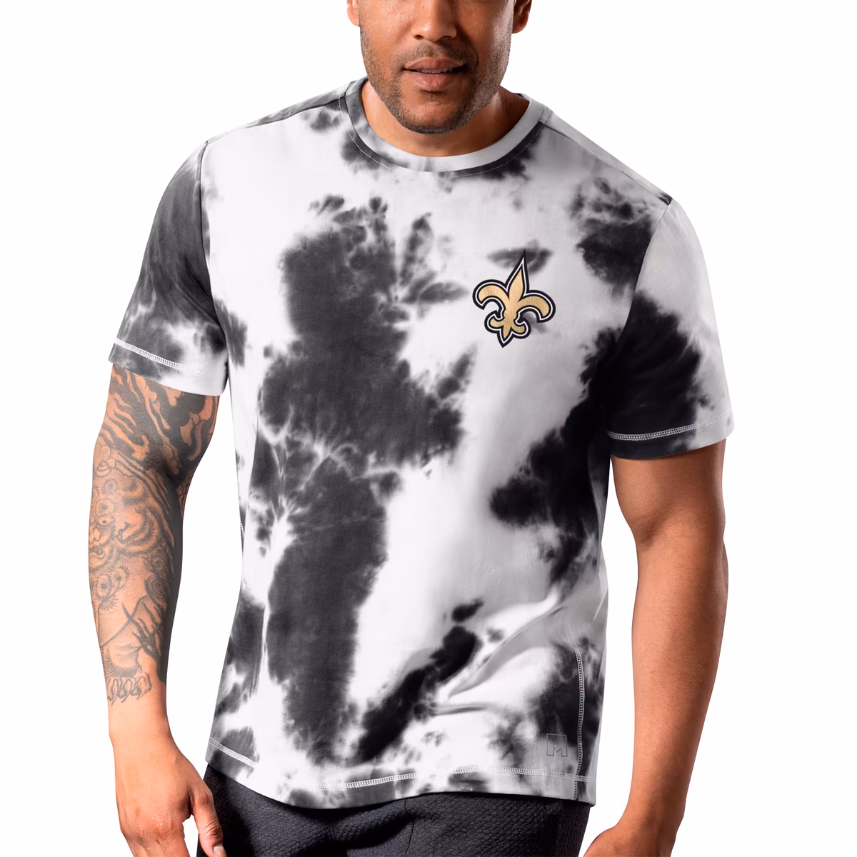 Men's MSX by Michael Strahan Black New Orleans Saints Freestyle Tie-Dye T-Shirt 2 Men's MSX by Michael Strahan Black New Orleans Saints Freestyle Tie-Dye T-Shirt